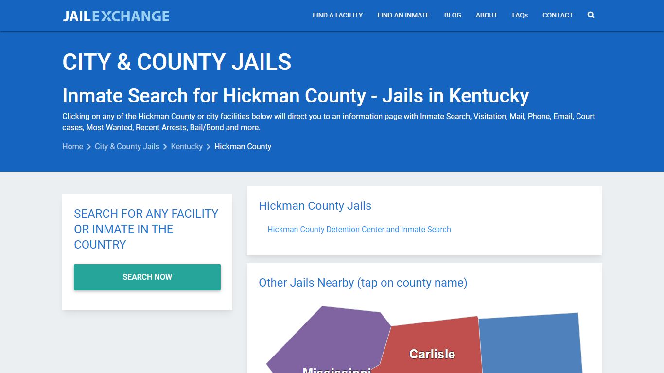 Inmate Search for Hickman County | Jails in Kentucky - Jail Exchange